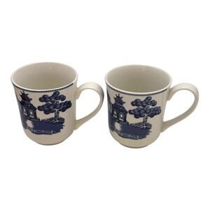 Johnson Brothers Blue Willow Coffee‎ Mug Lot 2  Blue Bone China